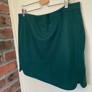 J Crew Pine Green, Wool Mini Skirt | size 12